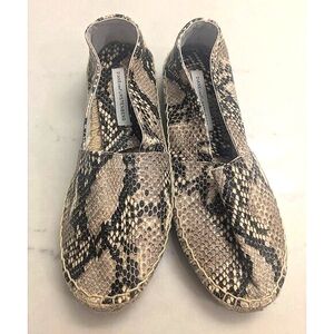 Espadrilles Diane Von Furstenberg TILLY Flat Slip-on Leather Natural Snake EU 37